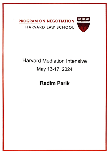 Harvard Law School - Harvard Mediation Intensive